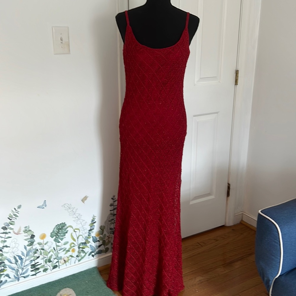 Carmen Marc Valvo red gown